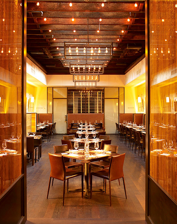 At Scarpetta, Scott Conant's Italian restaurant in the Meatpacking District, Groves lined the walls with cork paneling. Photo by Eric Piasecki