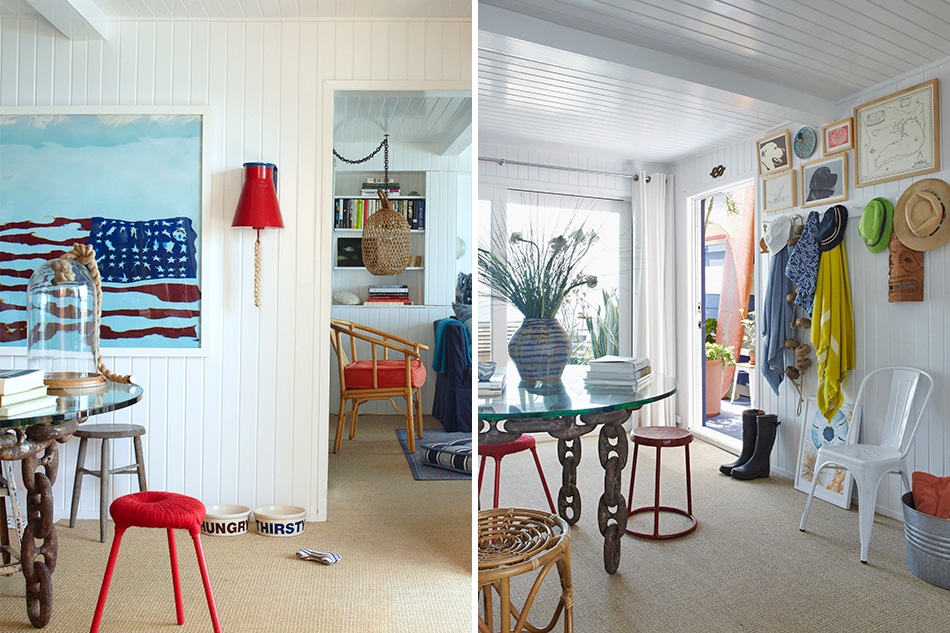 Eric Hughes Went From Hollywood Executive To Designer The Stars Left In Hughes And Turner S Malibu Home Oversized Marine Metal Links Form The Base Of Custom Dining Table A Large Photograph By Oberto Gili Hangs
