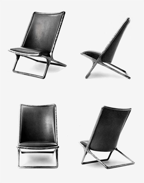 leather and metal folding chairs