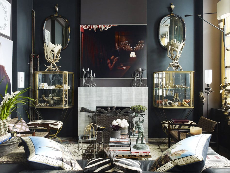 black living room