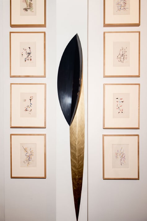 David Rodriguez Caballero sculpture and Ivan Serpa drawings