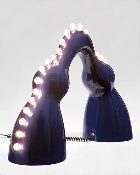 Wendell Castle Raquel floor lamp in dark blue auto body paint
