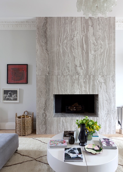 London living room fireplace by Suzy Hoodless