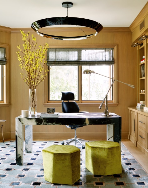 wood paneled office by Adam Hunter