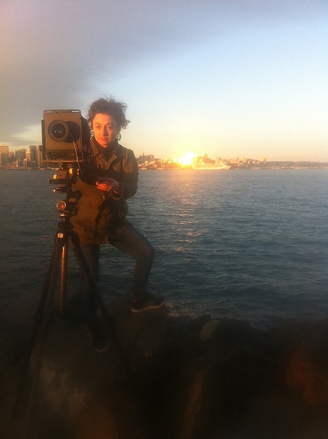 Jade Doskow with her Arca Swiss 4x5 view camera.