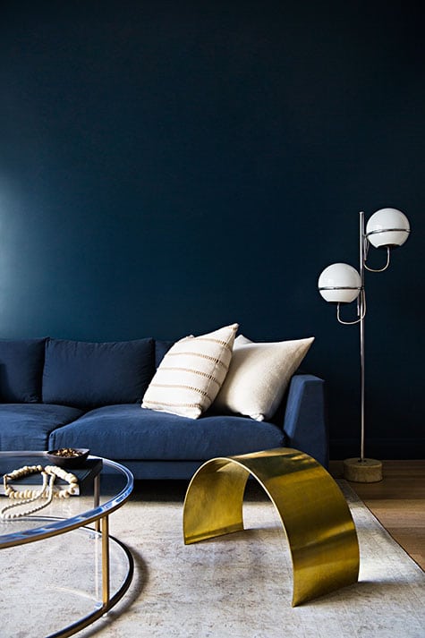 blue living room by Jeremiah Brent