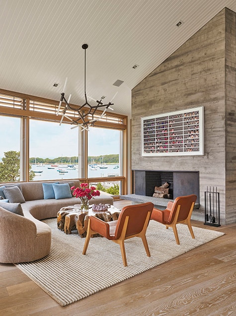 Woods Hole, Massachusetts, living room by Leroy Street Studio