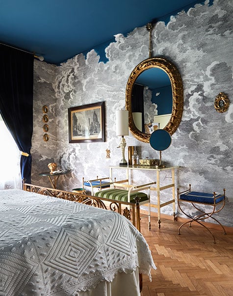 Master bedroom of Casa Fornasetti