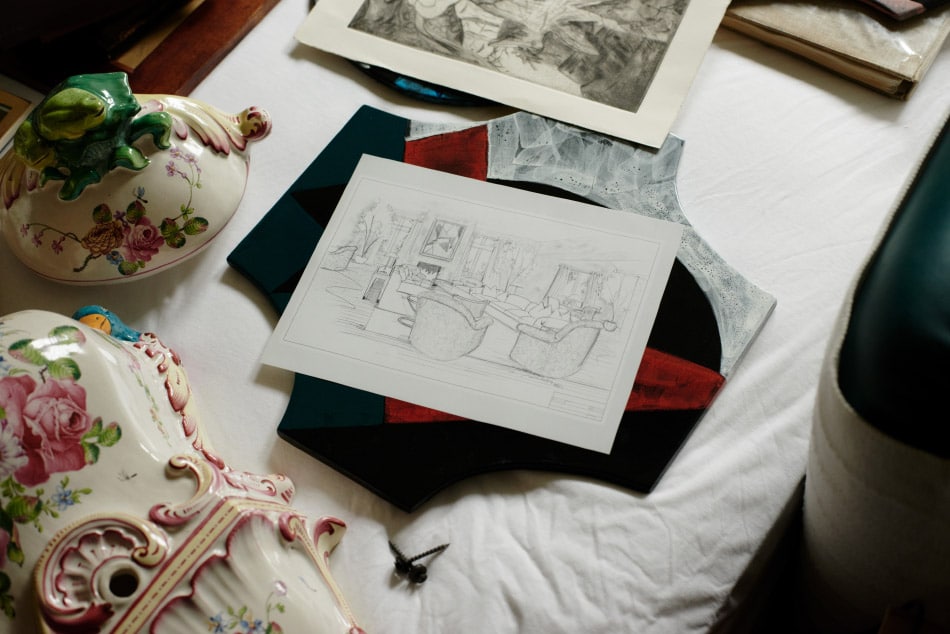 A hand sketch by Mimi Mendelson