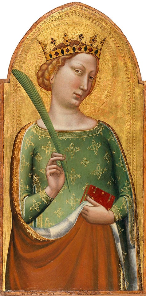 A Crowned Virgin Martyr (St. Catherine of Alexandria), ca. 1334–1338, by Bernardo Daddi