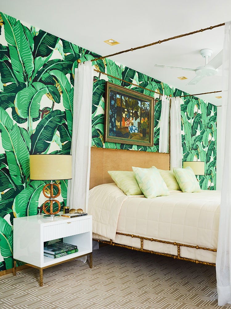 banana leaf wallpaper bedroom
