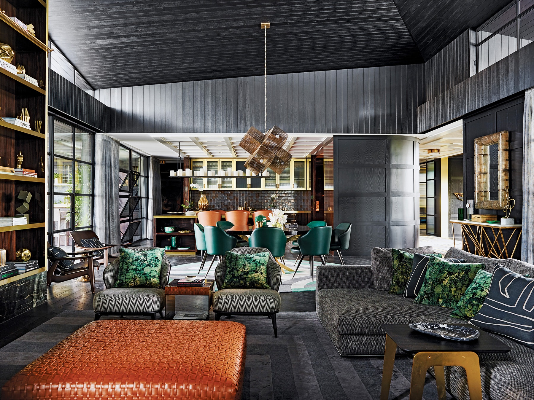 living and dining areas in a Victoria, Australia, country house