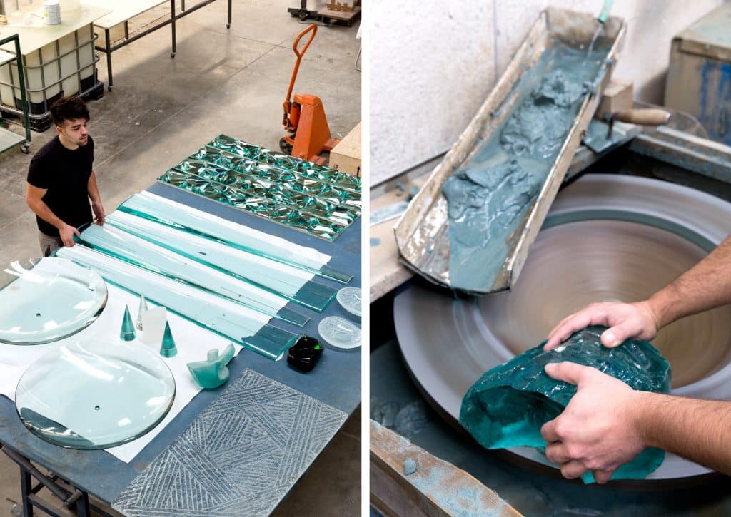 Domenico Ghiro works on glass pieces at Ghiro Studio