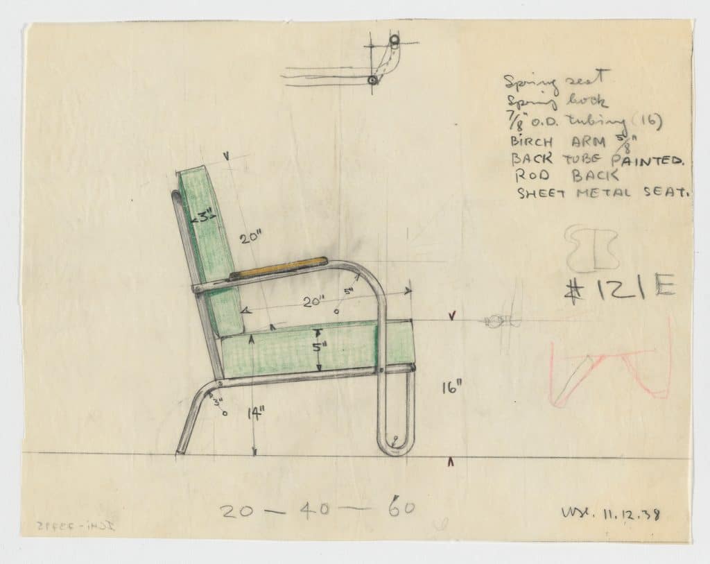 Modern by Design: Chicago Streamlines America Chicago History Museum Howell Company tubular steel chair drawing