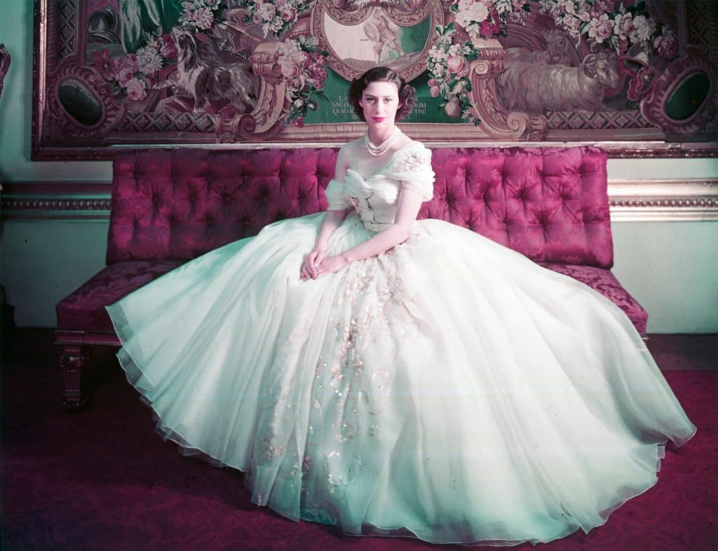 Princess Margaret in a Christian Dior gown