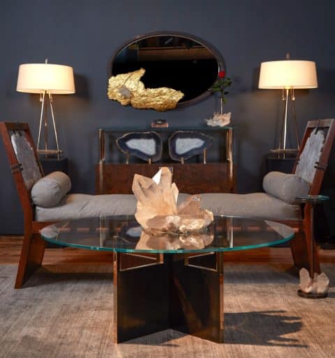 crystals in the Christie's exhibition at 1stdibs' gallery