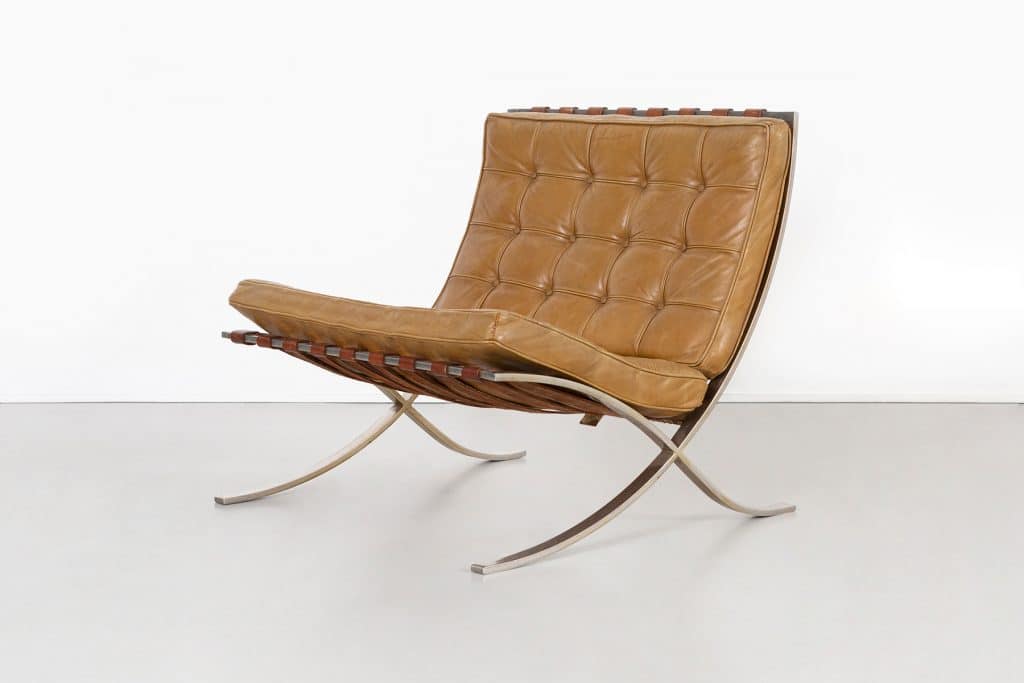 Mies van der Rohe Matthew Rachman Gallery Chicago Blues and Beyond blueprints Barcelona chair prototype cushions Lake Shore Drive towers