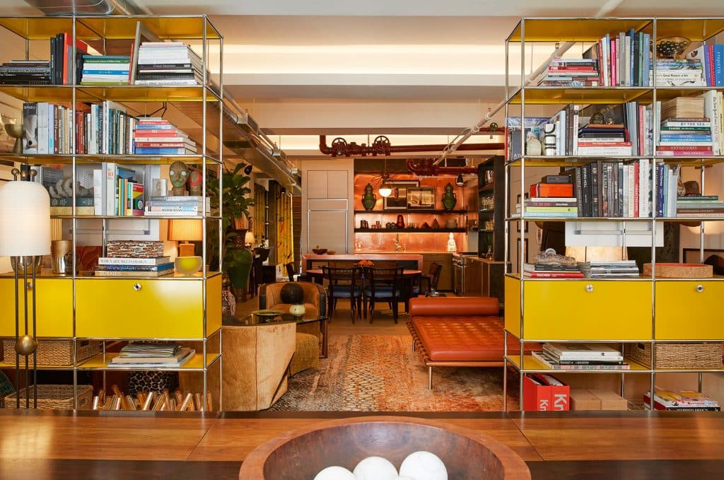 Interior designer Drew McGukin New York loft living room dining room kitchen office