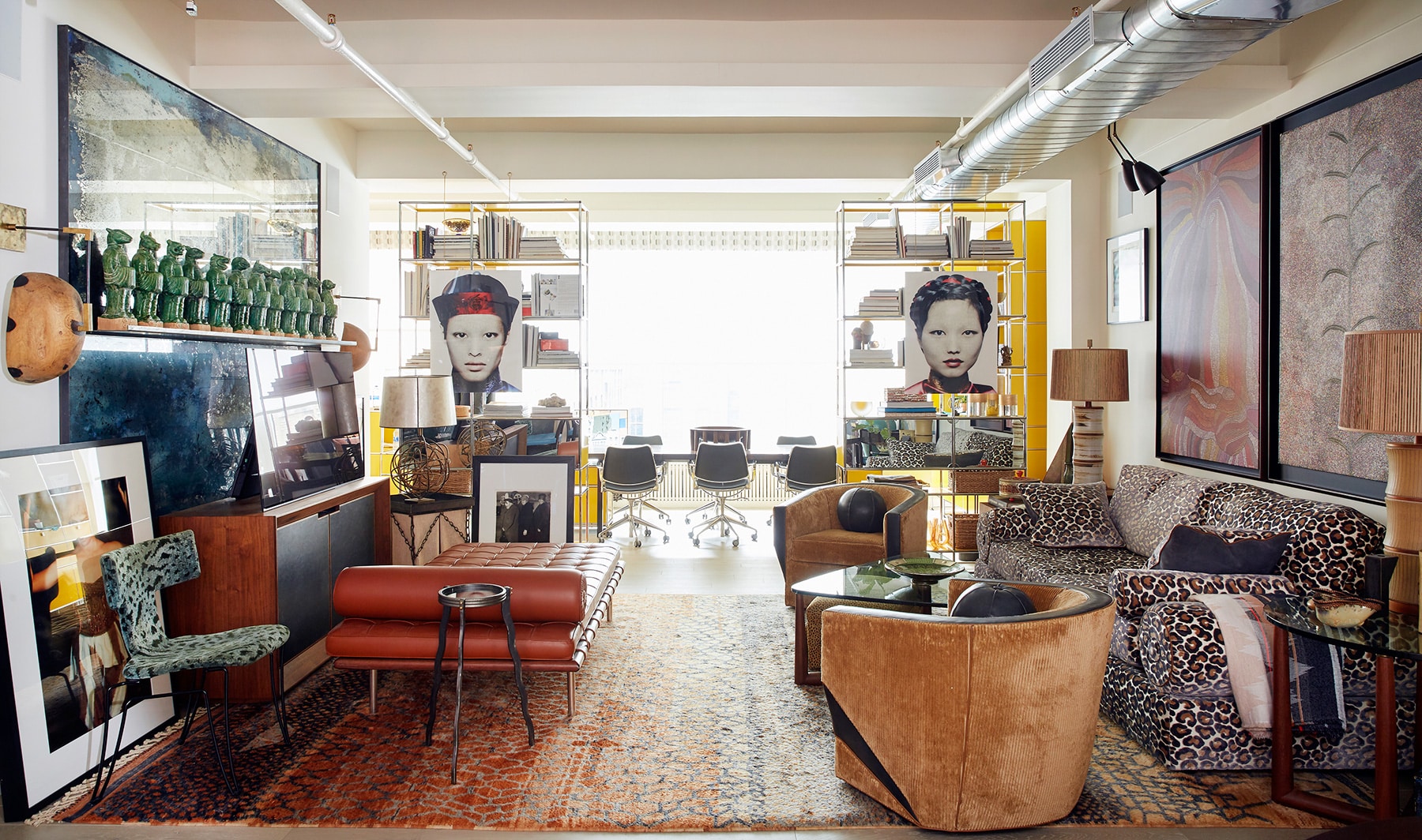 Interior designer Drew McGukin New York loft living room