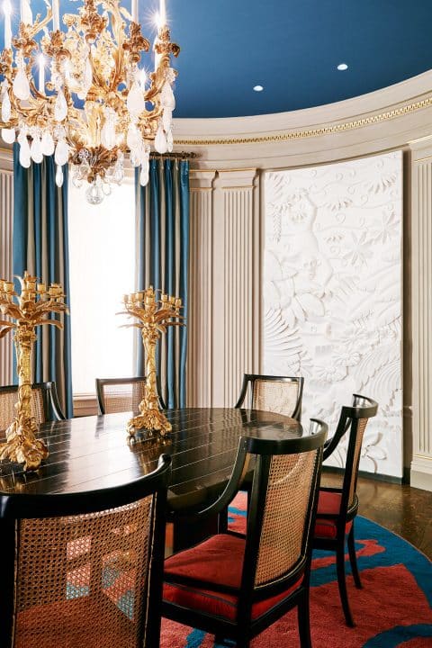 Dining room of the Upper East Side residence, by Hugh Leslie