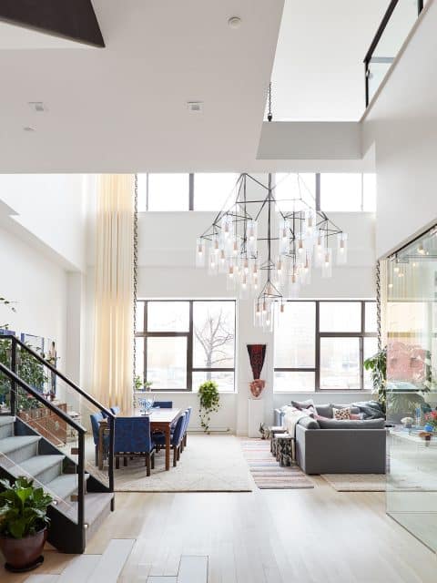 JDK Interiors Living Room with Chandelier