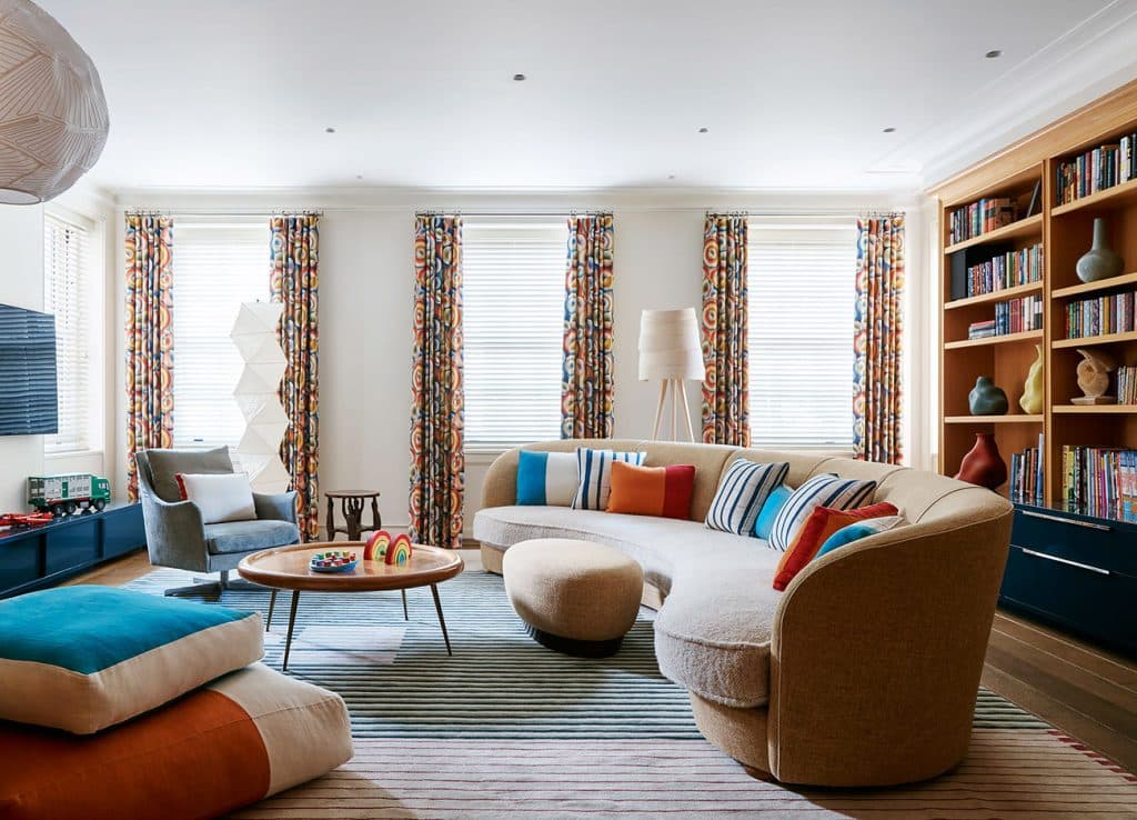 The sitting room of the Upper East Side residence, from Hugh Leslie