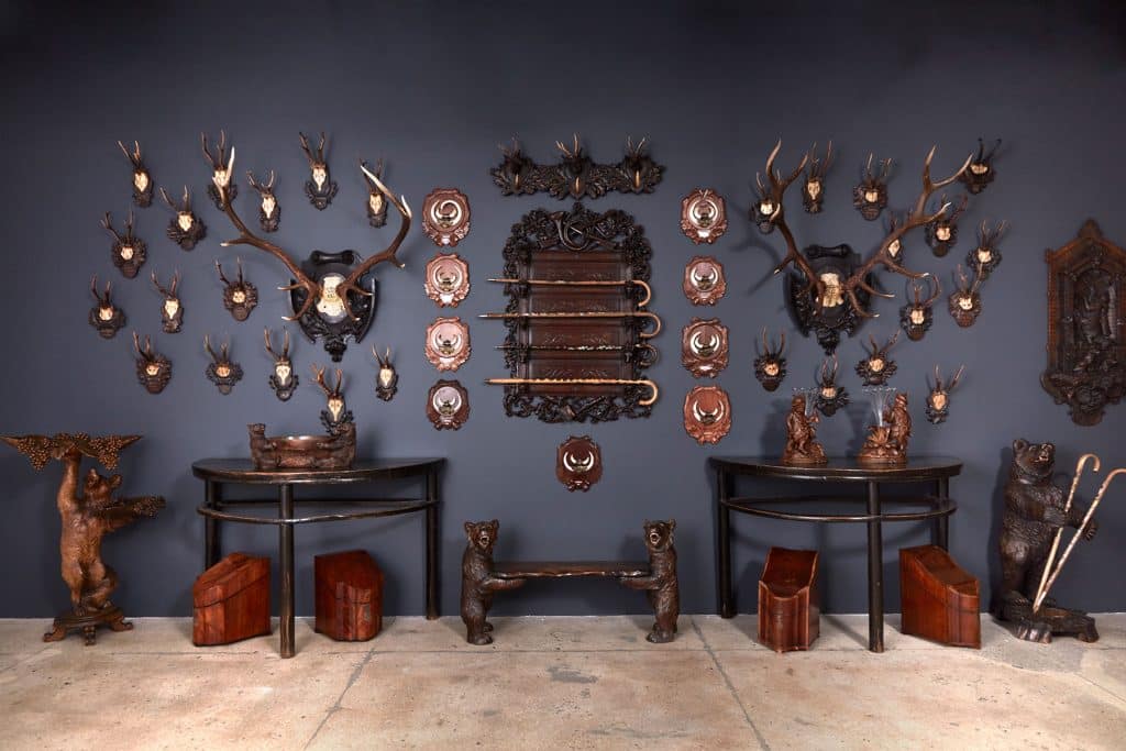 1stdibs Gallery Chelsea Christie's Juan Montoya Black Forest Germanic antlers bears