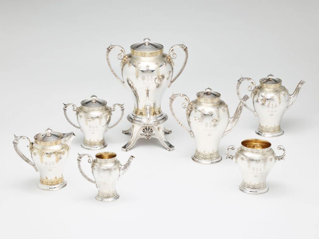 Gorham Silver: Designing Brilliance 1850–1970 Gorham Manufacturing Company Rhode Island School of Design Museum Providence coffee and tea service