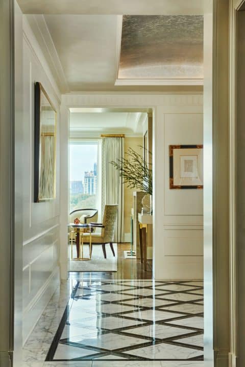 Interior designer decorator Phillip Thomas Fifth Avenue residence foyer living room New York