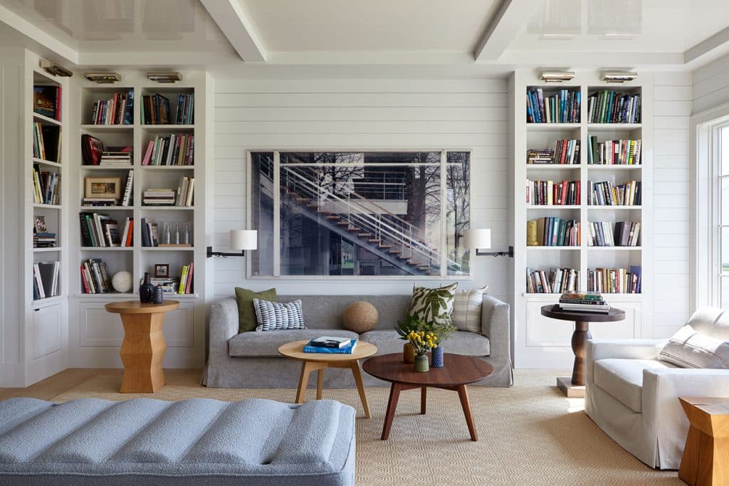 A living room in Bridgehampton, New York, designed by Frampton Co.