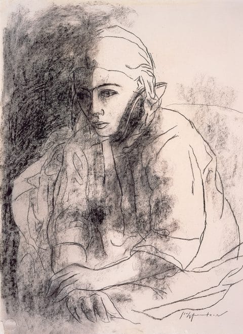 Roy Lichtenstein Early Career Charcoal Sketch