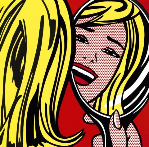 Roy Lichtenstein "Girl in Mirror" Painting