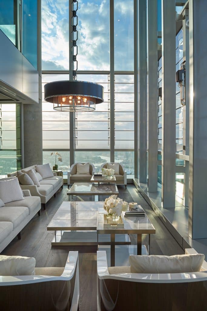 Australian architect interior designer Blainey North Sydney penthouse corner seating