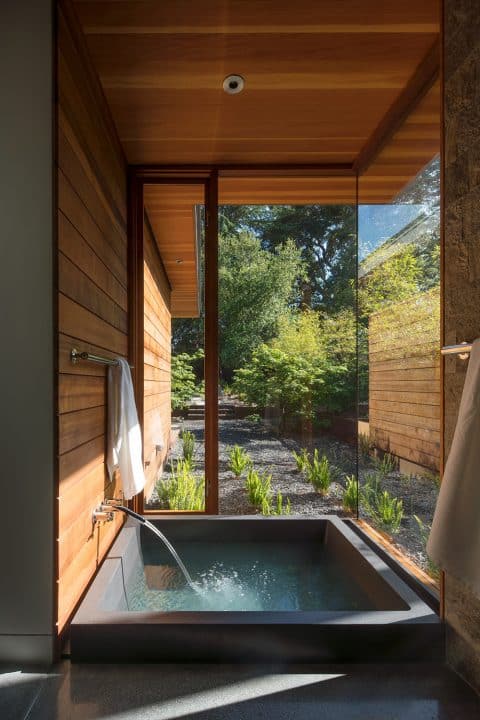 Views from the bathroom at the Los Altos residence