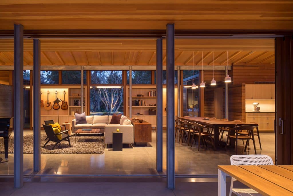 The Living Room of a home in Los Altos, California, designed by Peter Bohlin and BCJ