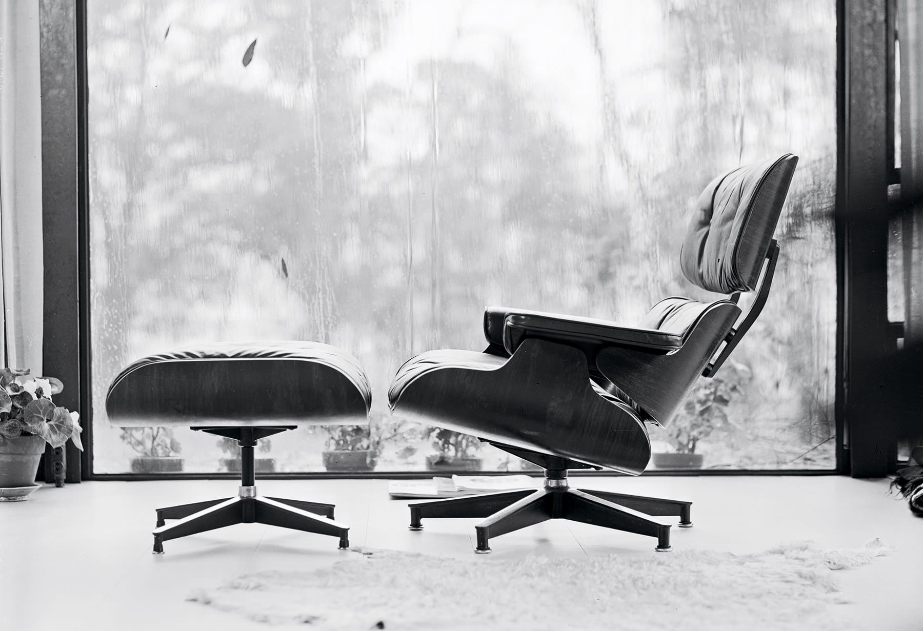 Vintage Photo of an Eames lounge chair and ottoman