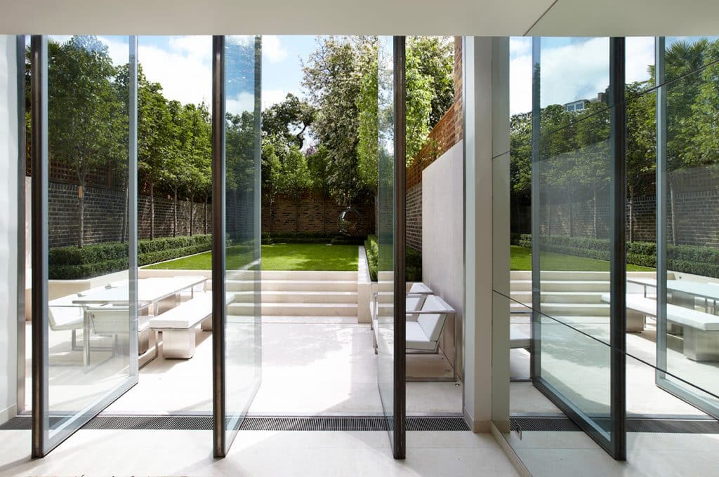 Outdoor Seating and Backyard at a Knightsbridge Residence, Designed by Todhunter Earle