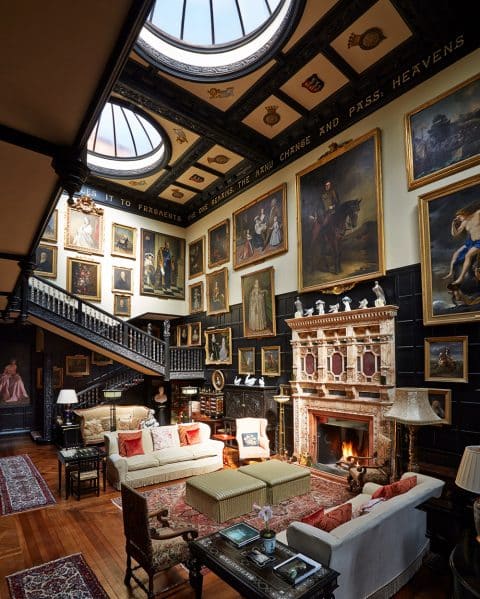 Living Room at Madresfield Court, Worcestershire, Designed by Emily Todhunter and Kate Earle
