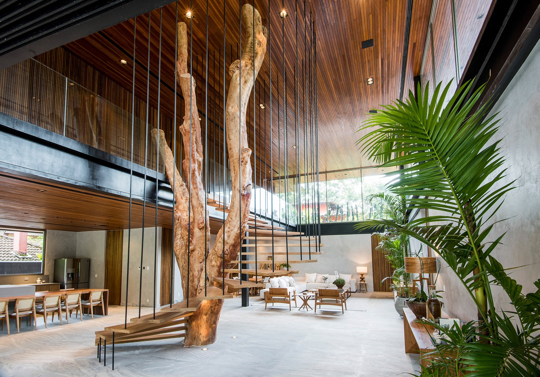 A staircase designed by Hugo França in a private home in Ubatuba, Brazil
