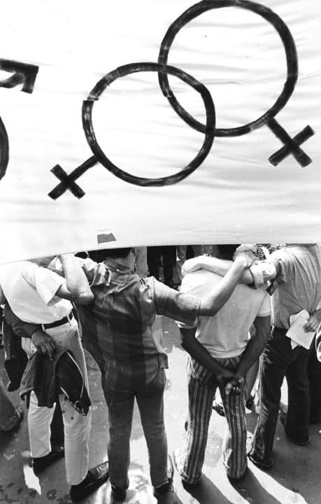 Fred McDarrah at the First Gay Pride March