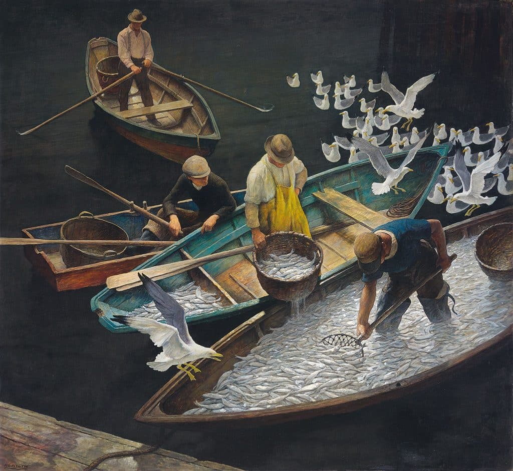 N.C. Wyeth's 1943 painting, Dark Harbor Fishermen