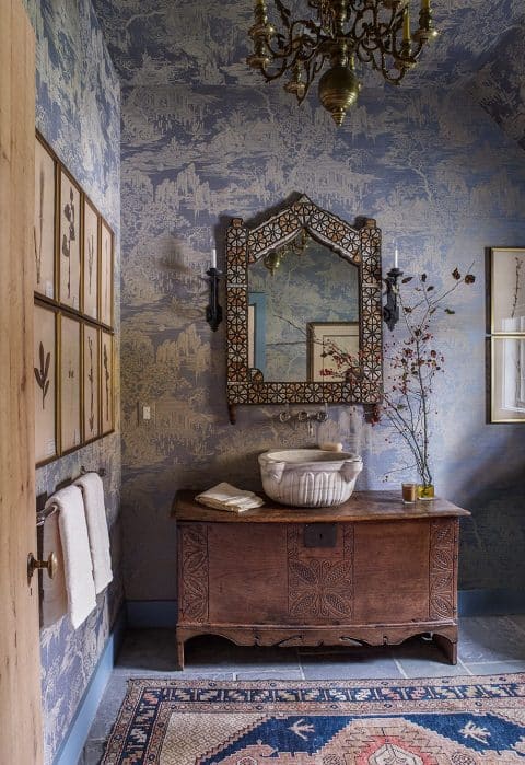 Powder Room of a Baltimore Residence designed by Mona Hajj