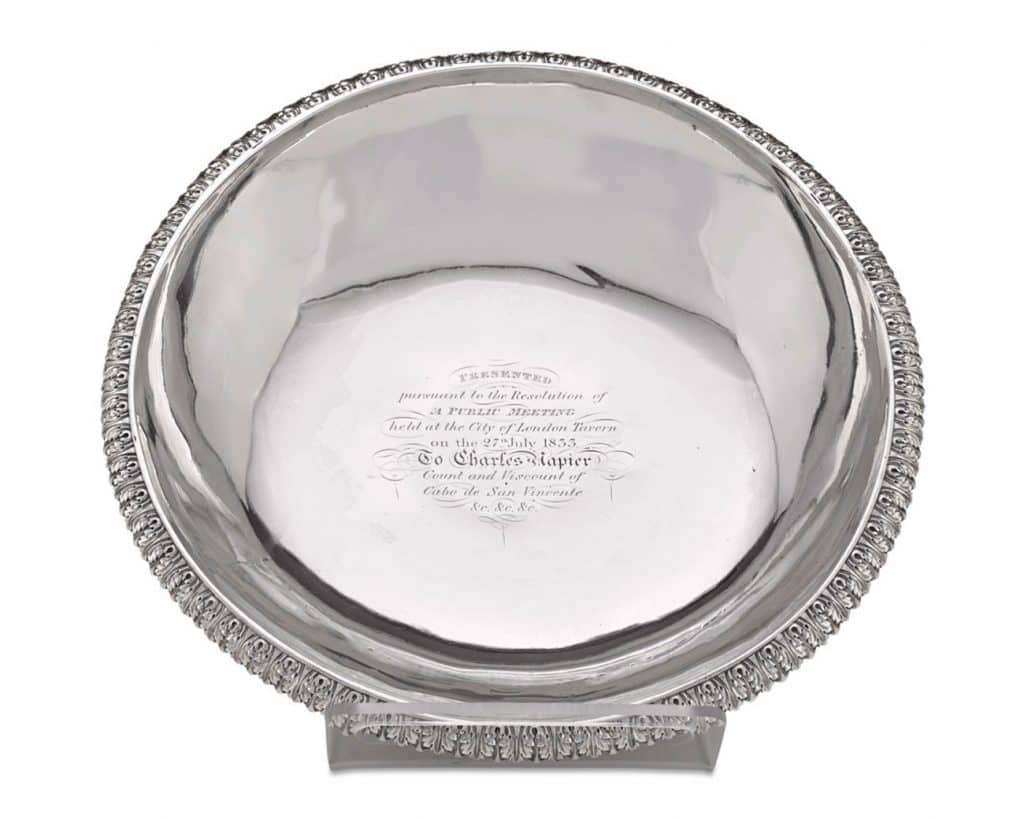 Inscription on the Paul Storr centerpiece