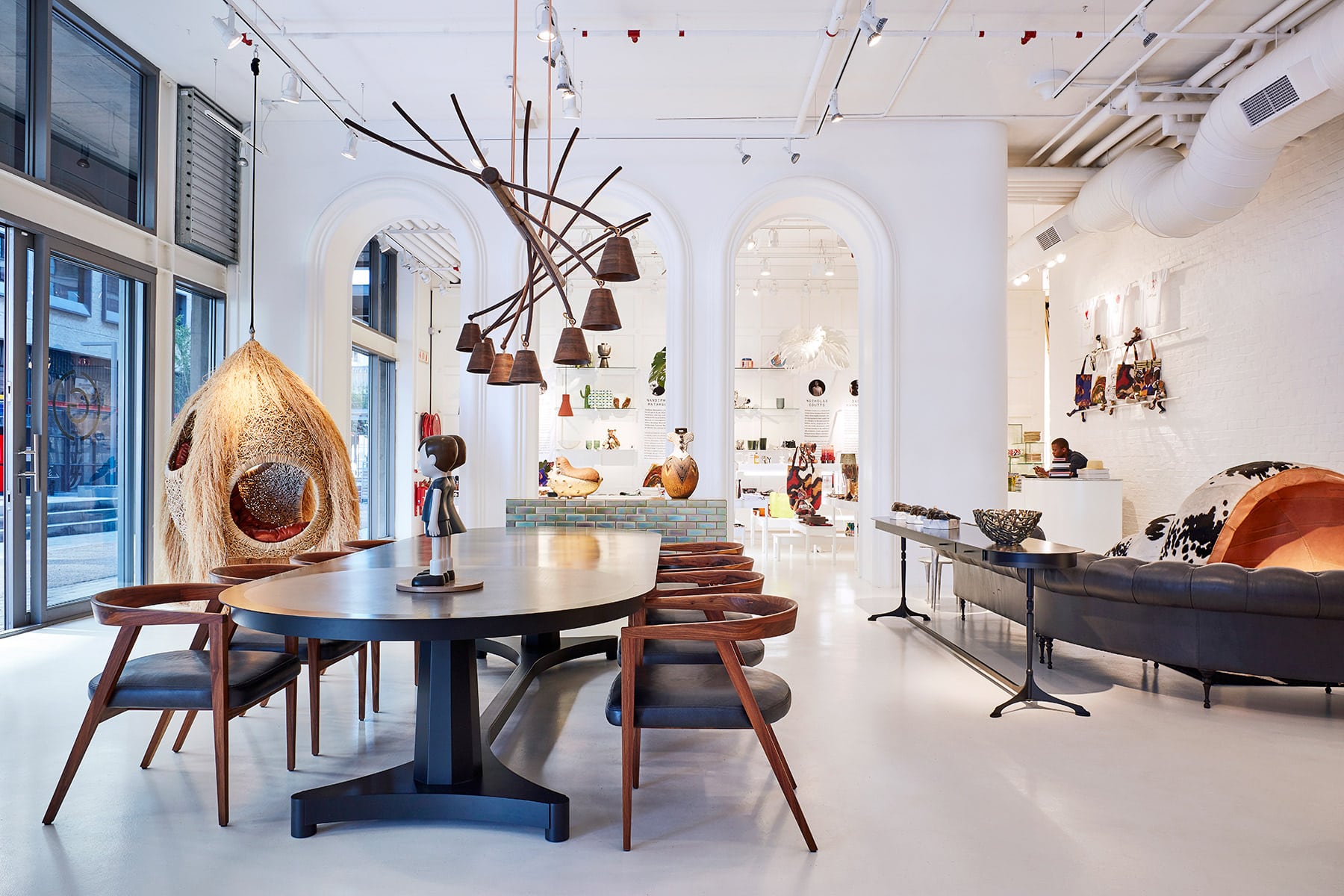 Interior of the Watershed, including chairs by GUILD, the gallery's own collection