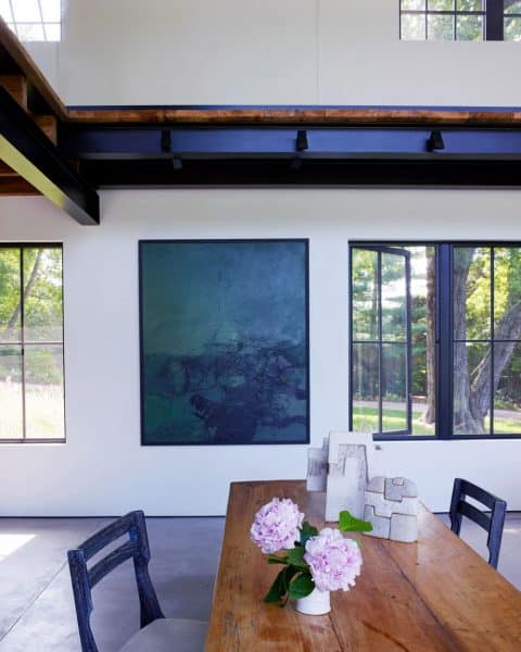 The dining room in Michael Del Piero's Amagansett, New York, home
