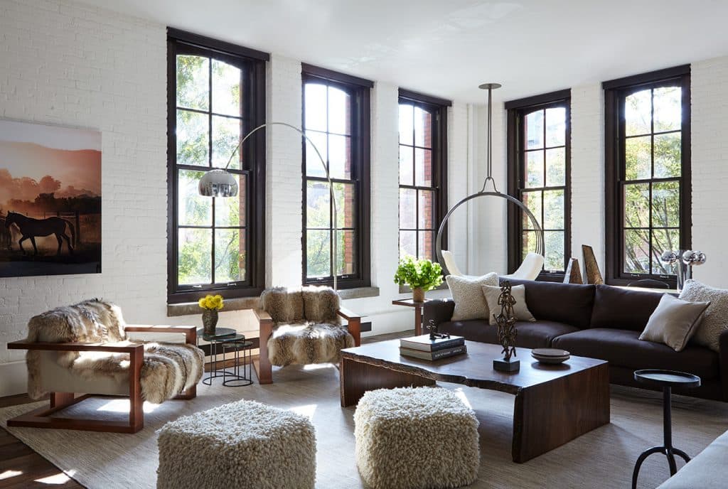 A living room in Tribeca, designed by Marie-Christine McNally