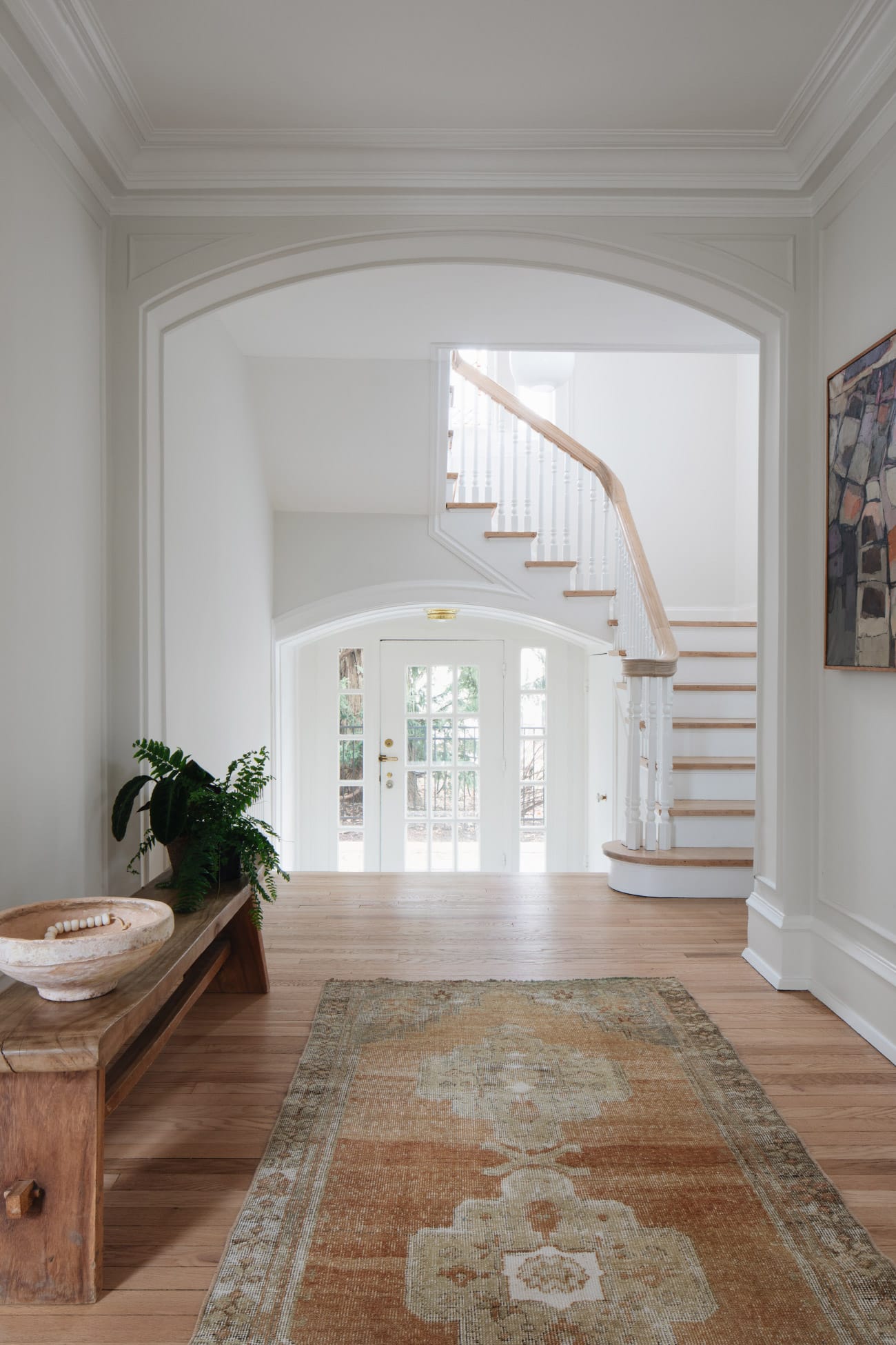 Turkish rug in the foyer of a Chicago home