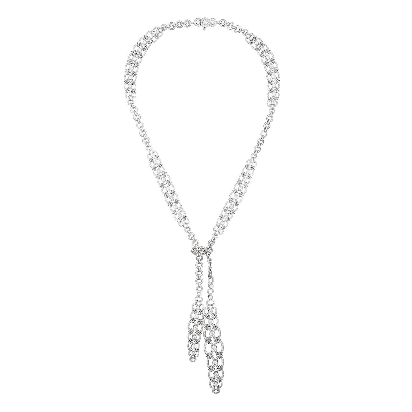 Collier lasso en or blanc avec diamants 11,78 carats