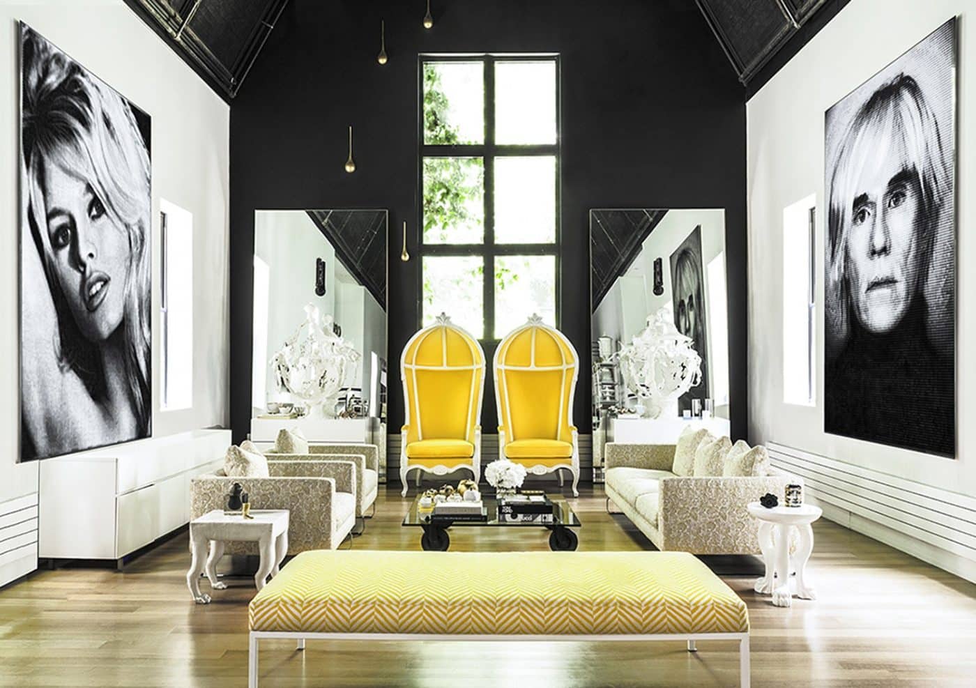 Glamorous living room designed by Lucinda Loya