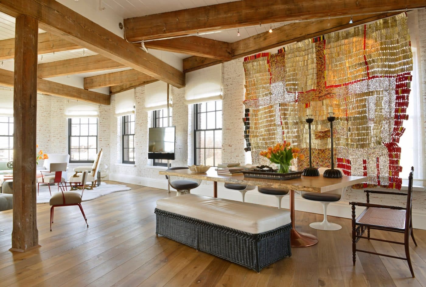 Global-themed dining room designed by Vicente Wolf